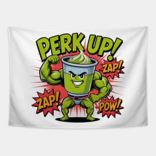 Perk Up! Mighty Green Drink Tapestry
