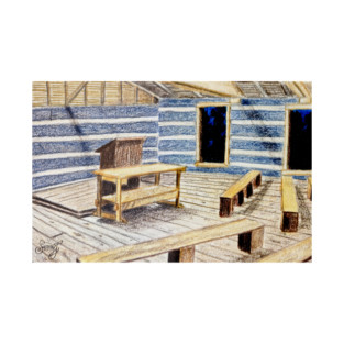 Inside Red River Meeting House - ART PRINT T-Shirt