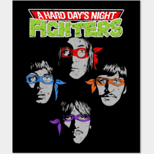 ABBEY ROAD FIGHTERS || Bohemian Ninja Beatles Mashup Posters and Art