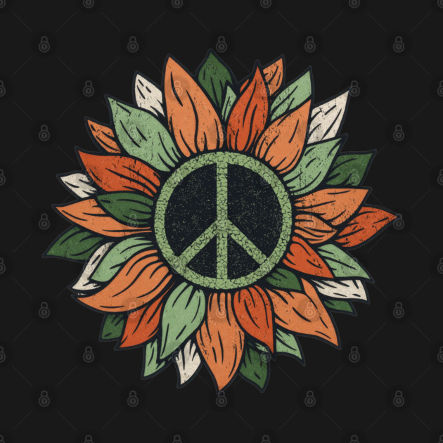 Distressed Flower Peace Sign by Shit Post Hero