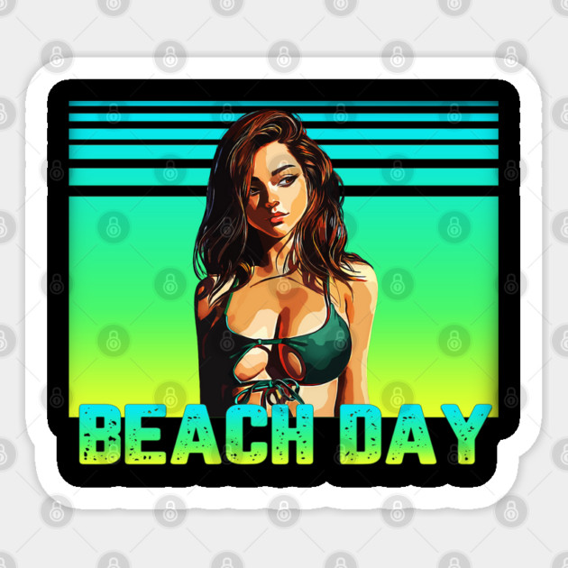 Beach Day Sticker by Shit Post Hero