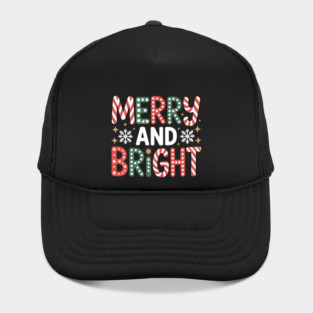 Merry and Bright – Festive Christmas Typography Hat