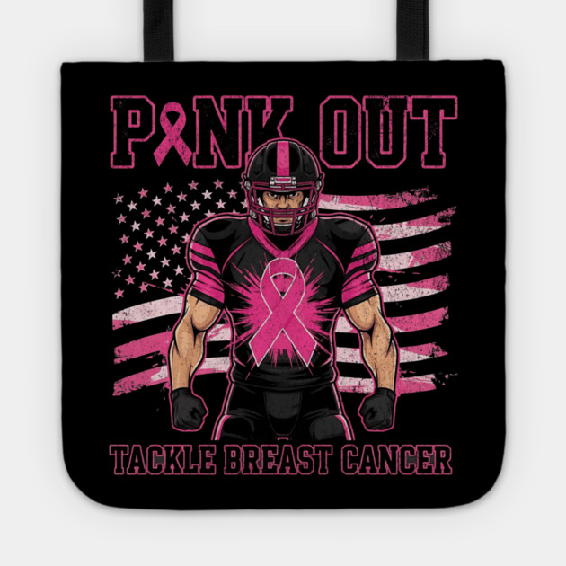 Pink Ribbon Football - October Football Breast Awareness Tote by ArtistTee ⭐⭐⭐⭐⭐