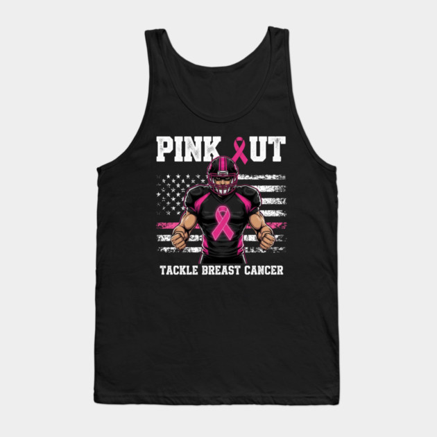 Pink Out Tackle Cancer Football Breast Cancer Awareness Game Day Tank Top by ArtistTee ⭐⭐⭐⭐⭐