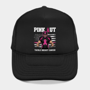 Pink Out Tackle Cancer Football Breast Cancer Awareness Game Day Hat