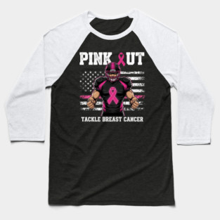 Pink Out Tackle Cancer Football Breast Cancer Awareness Game Day Baseball T-Shirt