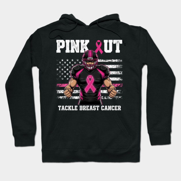 Pink Out Tackle Cancer Football Breast Cancer Awareness Game Day Hoodie by ArtistTee ⭐⭐⭐⭐⭐