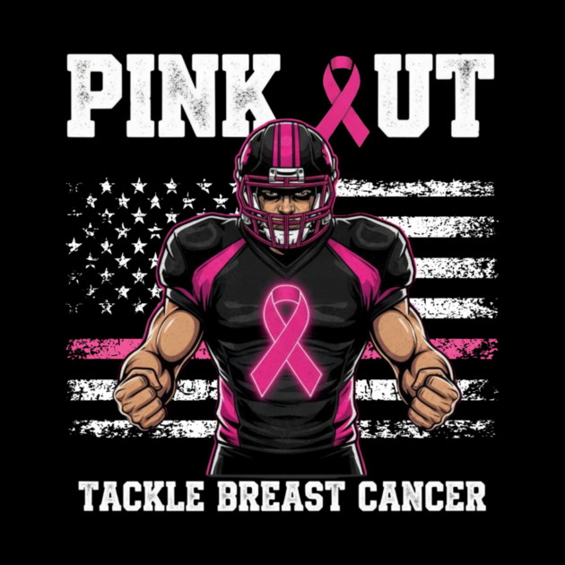 Pink Out Tackle Cancer Football Breast Cancer Awareness Game Day by ArtistTee ⭐⭐⭐⭐⭐