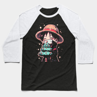 Chibi Monkey D. Luffy - One Piece Christmas Outfit Baseball T-Shirt