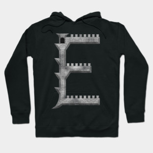 Letter  E  Castle (Dragonfont) Hoodie