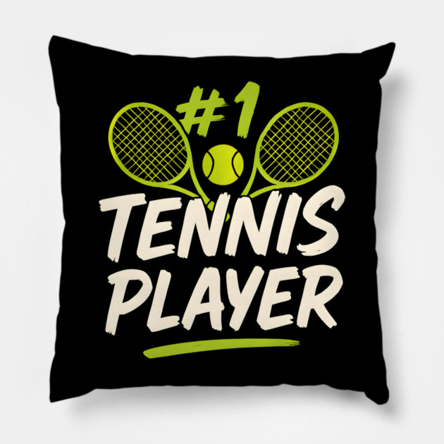 #1 Tennis Player Graphic – Sports Gift for Athletes & Tennis Fans Pillow by MakerMind8.2