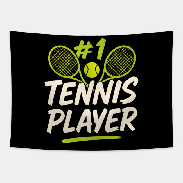 #1 Tennis Player Graphic – Sports Gift for Athletes & Tennis Fans Tapestry by MakerMind8.2