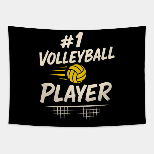 #1 Volleyball Player Graphic – Sports Gift for Athletes Tapestry by MakerMind8.2