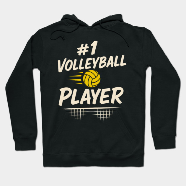 #1 Volleyball Player Graphic – Sports Gift for Athletes Hoodie by MakerMind8.2