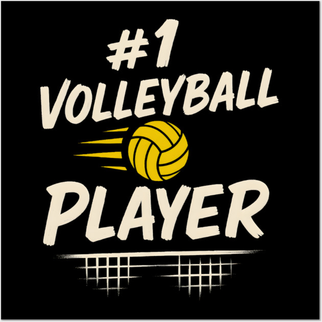 #1 Volleyball Player Graphic – Sports Gift for Athletes Wall Art by MakerMind8.2