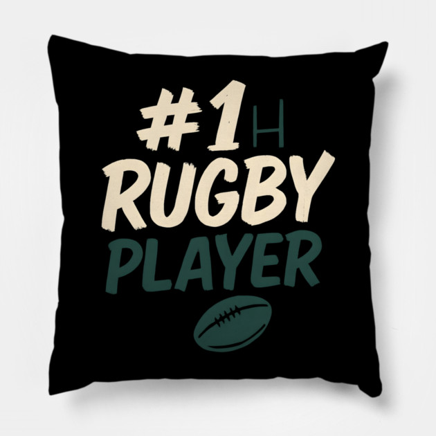 #1 Rugby Player Graphic – Sports Gift for Athletes Pillow by MakerMind8.2