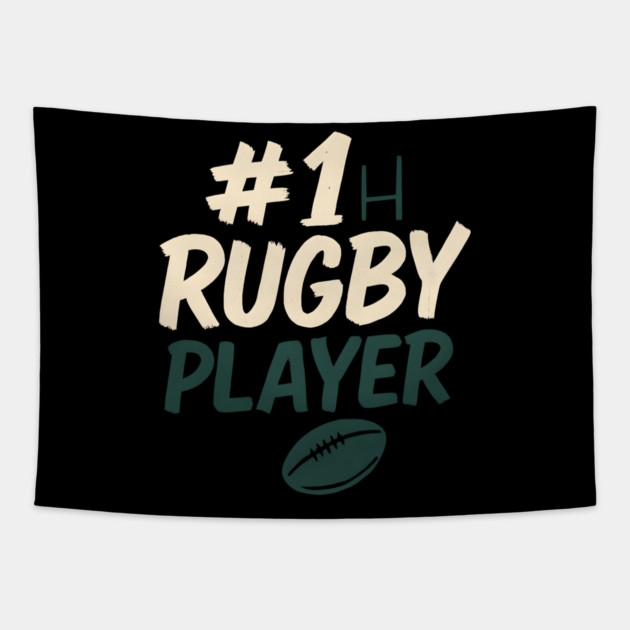 #1 Rugby Player Graphic – Sports Gift for Athletes Tapestry by MakerMind8.2
