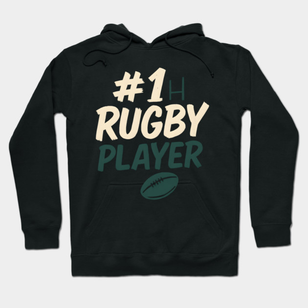 #1 Rugby Player Graphic – Sports Gift for Athletes Hoodie by MakerMind8.2