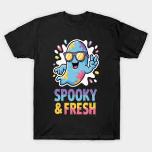 Colorful Paint Splatter Spooky Fresh Ghost Party T-Shirt