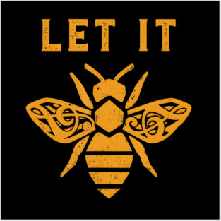 Let It Bee Treble Clef Honey Pun Music Posters and Art