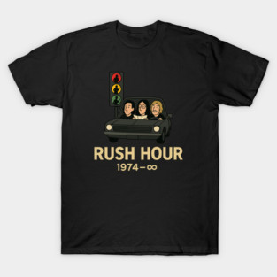 Rush Hour (1974–∞) – Cartoon Tribute to Rush Band T-Shirt
