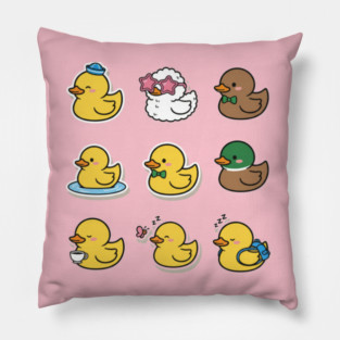Cute Rubber Duck Lover Funny Animal Gift Kawaii Graphic , Funny Duck Lover Gifts Kawaii Graphic Art Pillow