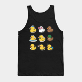 Cute Rubber Duck Lover Funny Animal Gift Kawaii Graphic , Funny Duck Lover Gifts Kawaii Graphic Art Tank Top