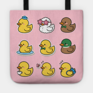 Cute Rubber Duck Lover Funny Animal Gift Kawaii Graphic , Funny Duck Lover Gifts Kawaii Graphic Art Tote