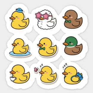 Cute Rubber Duck Lover Funny Animal Gift Kawaii Graphic , Funny Duck Lover Gifts Kawaii Graphic Art Sticker