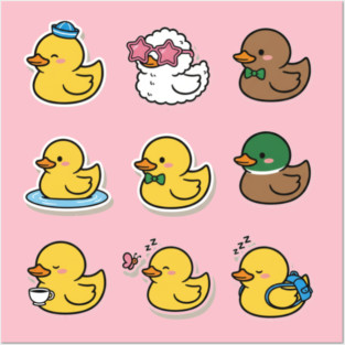 Cute Rubber Duck Lover Funny Animal Gift Kawaii Graphic , Funny Duck Lover Gifts Kawaii Graphic Art Posters and Art