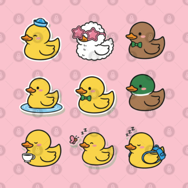 Cute Rubber Duck Lover Funny Animal Gift Kawaii Graphic , Funny Duck Lover Gifts Kawaii Graphic Art by OUTFITPAW