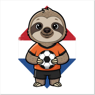 Netherlands Sloth Football Fan Posters and Art
