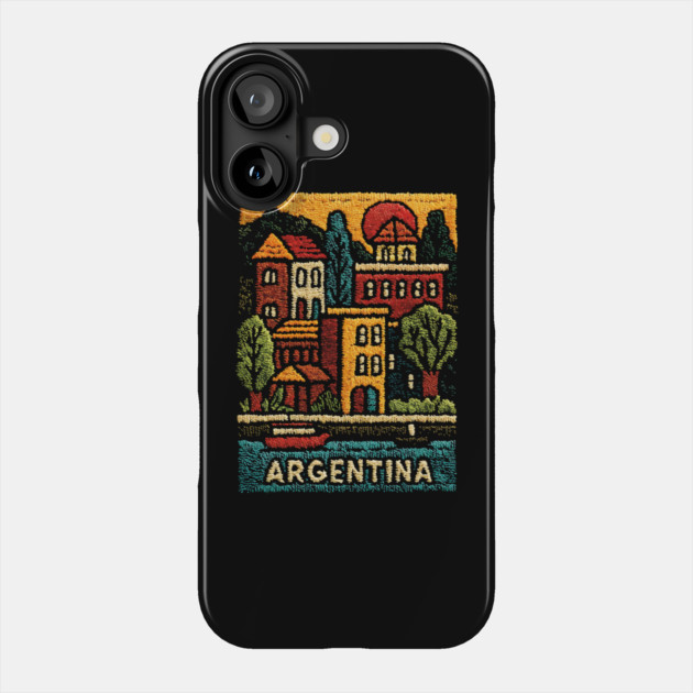 Argentina Travel Poster - Buenos Aires Cityscape Art Phone Case by TuncGK