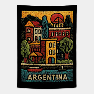 Argentina Travel Poster - Buenos Aires Cityscape Art Tapestry