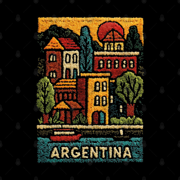 Argentina Travel Poster - Buenos Aires Cityscape Art by TuncGK