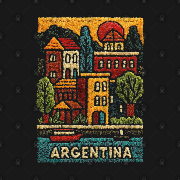 Argentina Travel Poster - Buenos Aires Cityscape Art by TuncGK