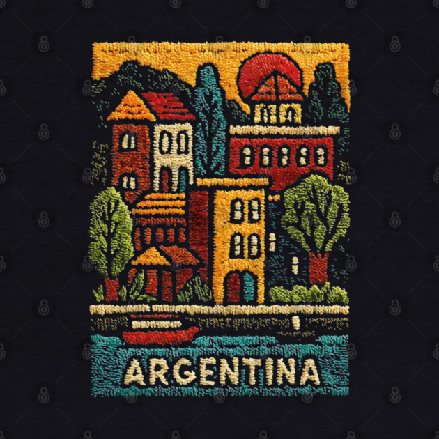 Argentina Travel Poster - Buenos Aires Cityscape Art by TuncGK