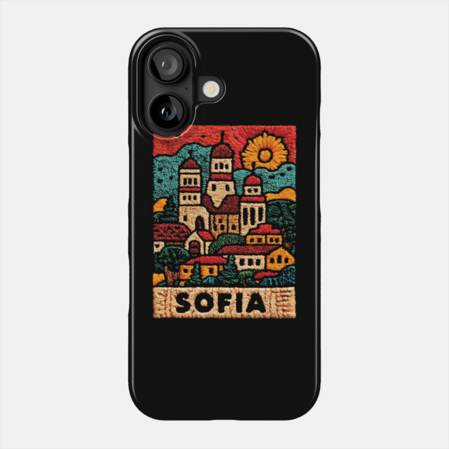Sofia Bulgaria Embroided - Balkan Architecture Art Phone Case by TuncGK