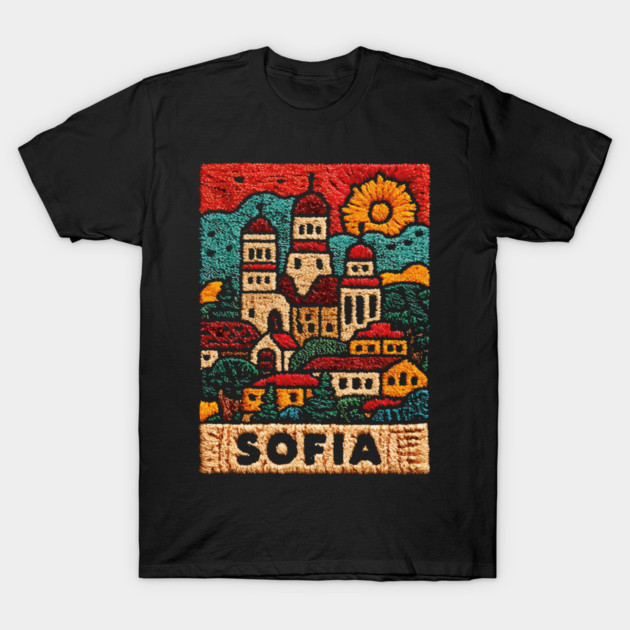 Sofia Bulgaria Embroided - Balkan Architecture Art T-Shirt by TuncGK
