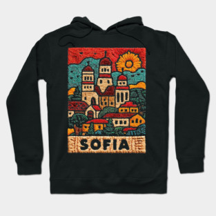 Sofia Bulgaria Embroided - Balkan Architecture Art Hoodie