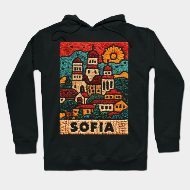 Sofia Bulgaria Embroided - Balkan Architecture Art Hoodie by TuncGK
