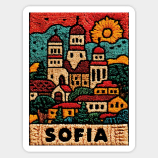 Sofia Bulgaria Embroided - Balkan Architecture Art Sticker