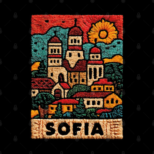 Sofia Bulgaria Embroided - Balkan Architecture Art by TuncGK