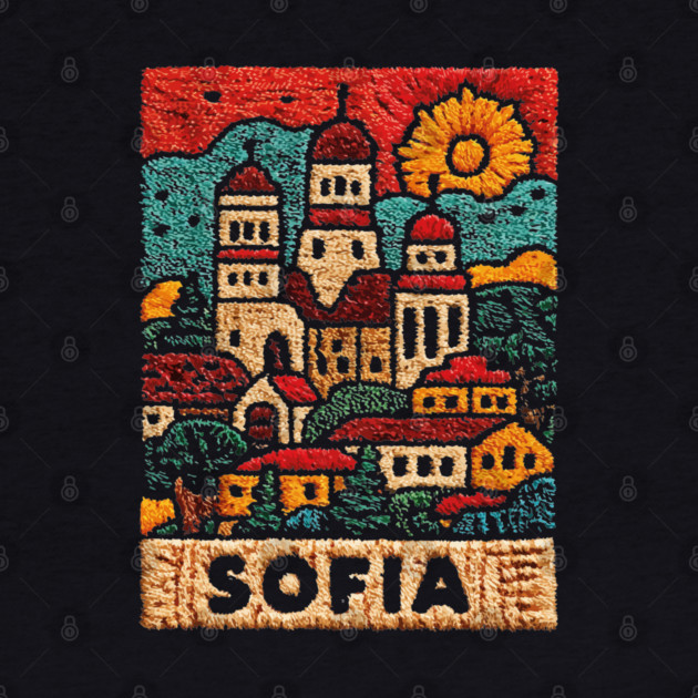 Sofia Bulgaria Embroided - Balkan Architecture Art by TuncGK