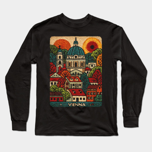 Vienna Austria Art Print - Imperial City Architecture Long Sleeve T-Shirt by TuncGK