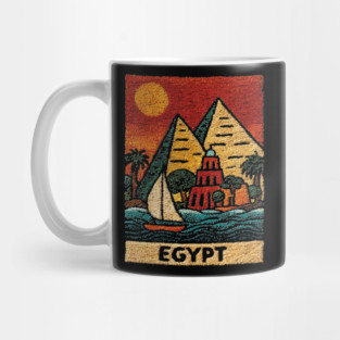 Egypt Tapestry Design - Nile River Pyramid Art Mug