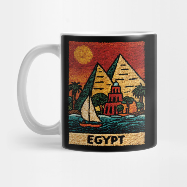 Egypt Tapestry Design - Nile River Pyramid Art by TuncGK