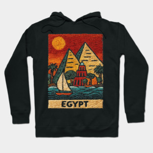 Egypt Tapestry Design - Nile River Pyramid Art Hoodie