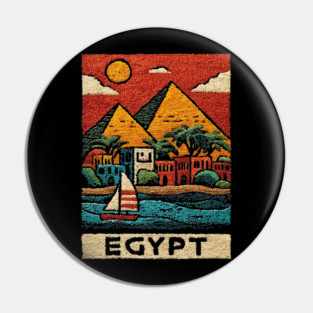Egyptian Pyramids Geometric Art - Desert Sunset Print Pin