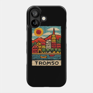 Tromso Norway Arctic Print - Northern Lights City Art Phone Case